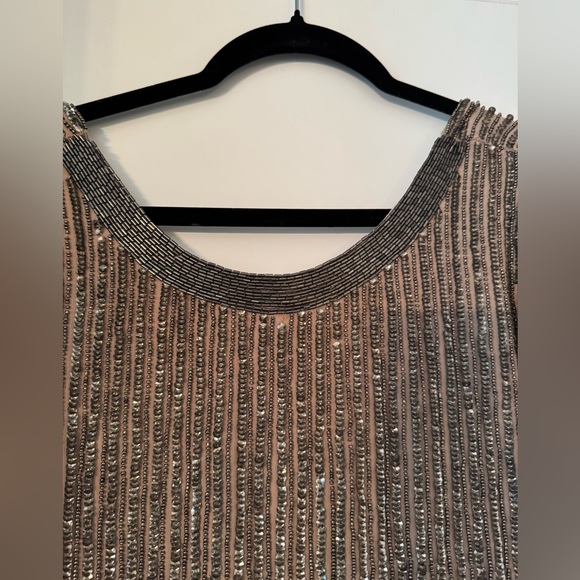 Parker Silk Beaded Drop Waist Mini Dress - Size Small - Picture 5 of 6